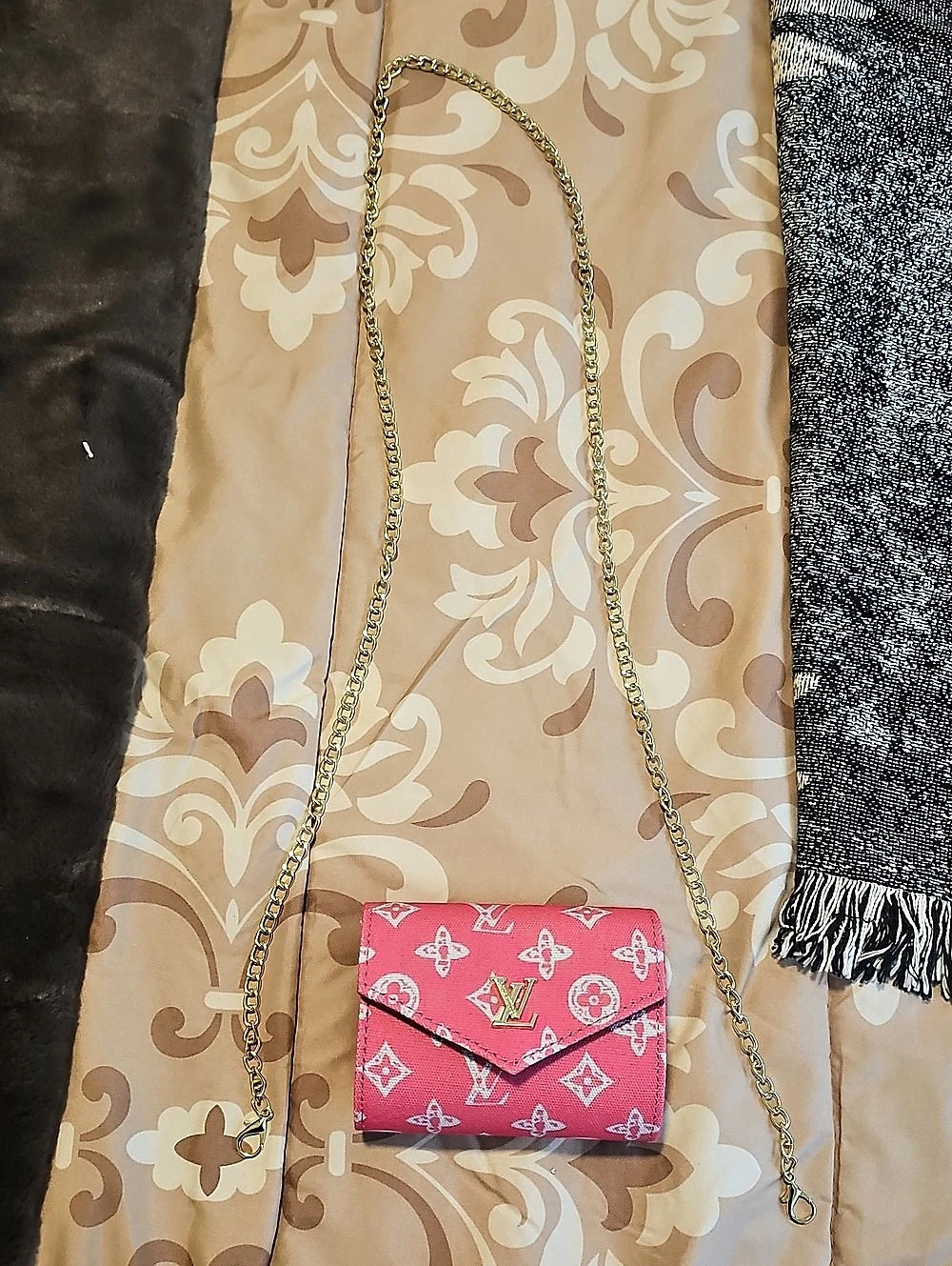 Pink Mini Canvas Chain Crossbody Bag